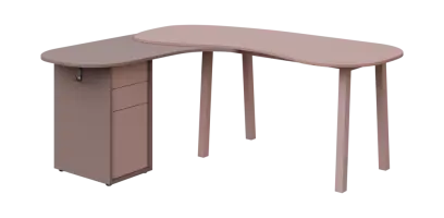 RGY 01 L stůl kancelářský, rohový, levý, masivní dřevěná podnož, deska 18 mm, široký 1840 mm, pudrov RGY 01 L stůl kancelářský, rohový, levý, masivní dřevěná podnož, deska 18 mm, široký 1840 mm, pudrová